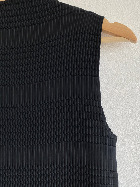 Vintage 1990's Black Pleated Mockneck Tank Top