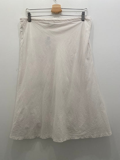 Vintage Y2K Monteau White Embroidered Midi Skirt