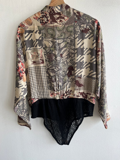 Vintage 1980’s Silk Floral Leotard - La Lovely Vintage 