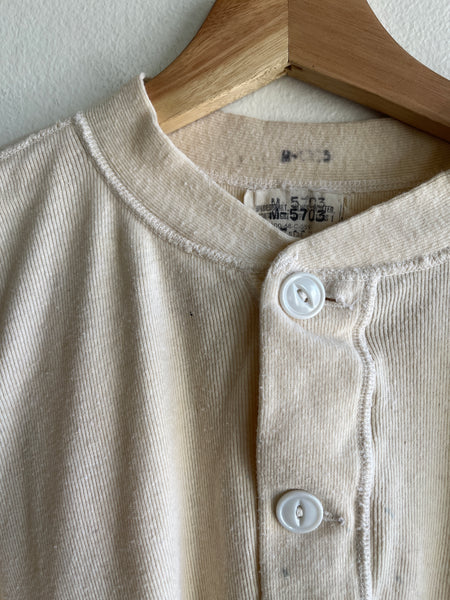 Vintage 1960’s Military Issue 2-Button Henley Thermal Shirt