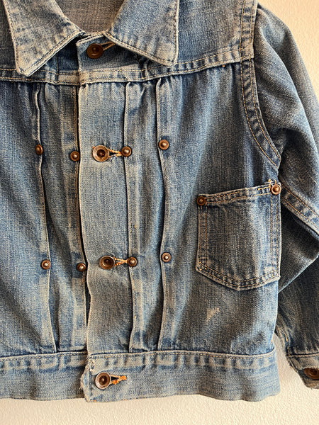 Vintage 1930/40’s Kids Pleated Denim Jacket