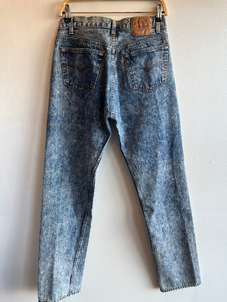 Vintage 1980's Levis 501 Acid Wash Denim Jeans