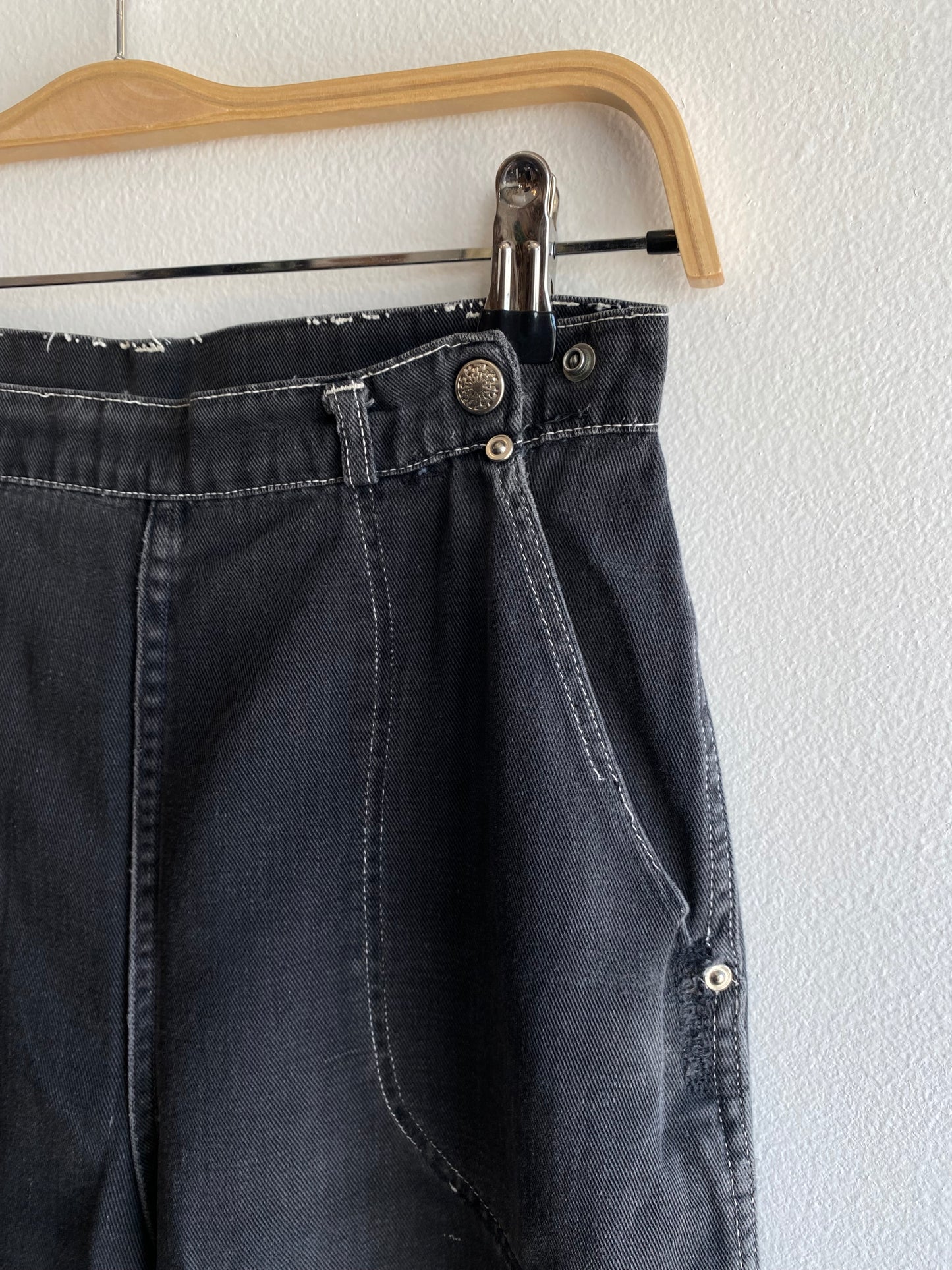 Vintage 1950’s Faded Black Twill Side Zip Trousers