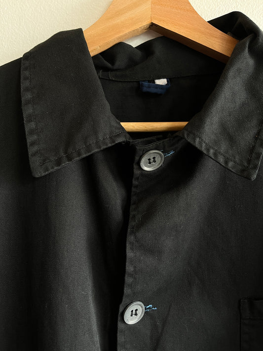 Vintage 1970’s French Black Chore Coat - La Lovely Vintage 