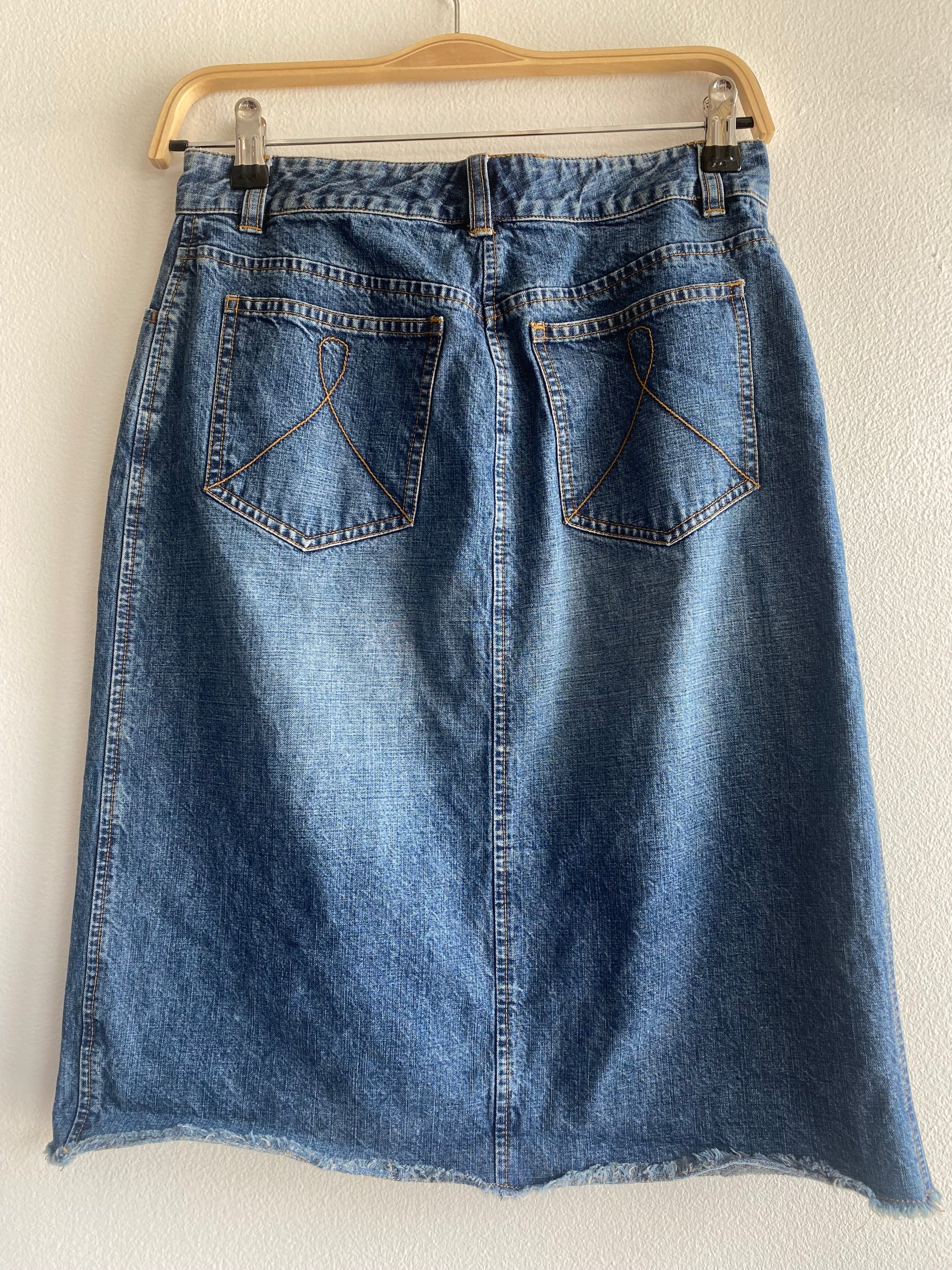 Y2K Armani denim midi skirt - La Lovely Vintage 