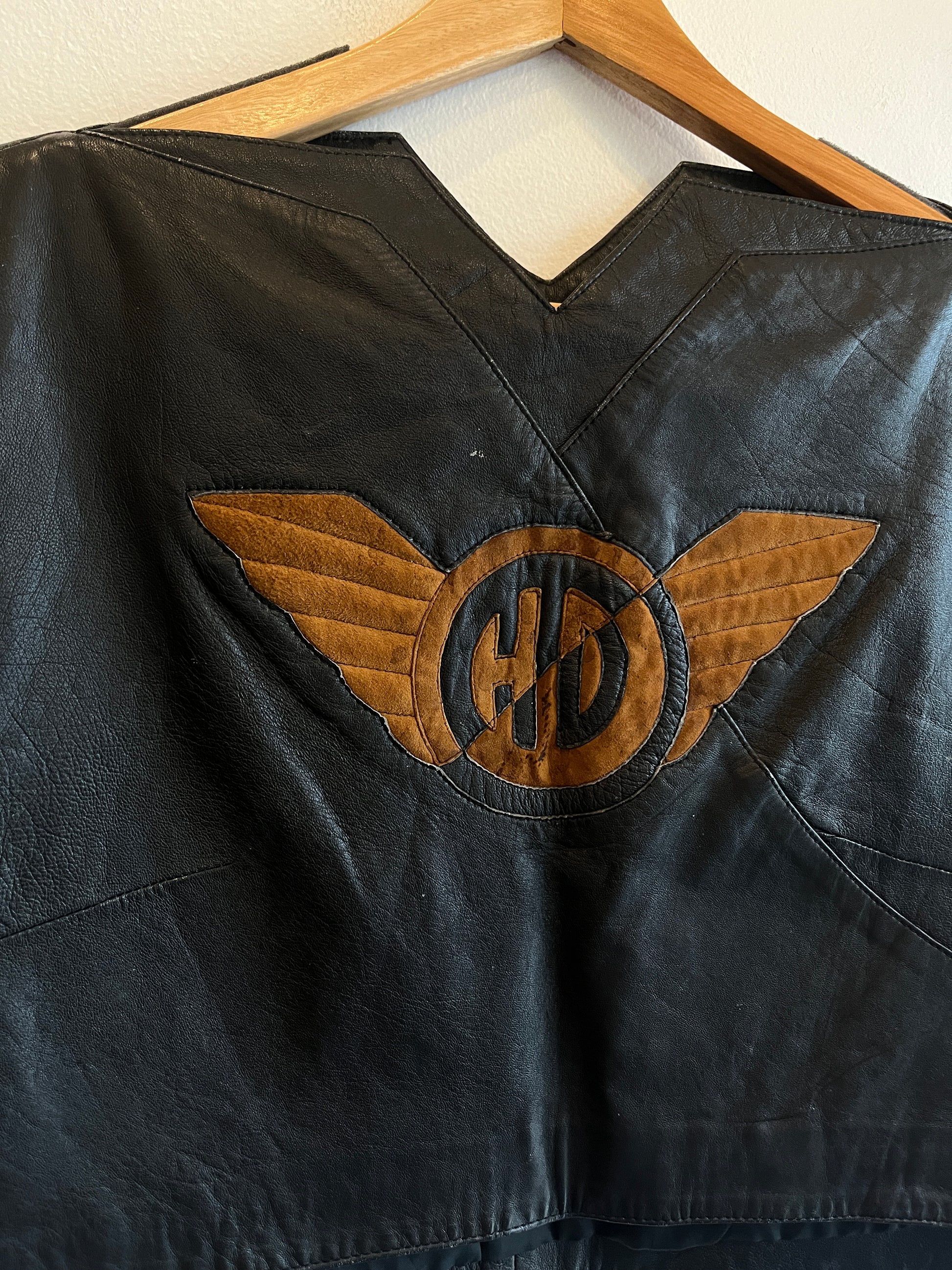 Vintage 1980’s Harley Davidson Patchwork Leather Shirt - La Lovely Vintage 