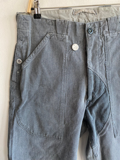 Vintage 1950’s Swiss Salt and Pepper Denim Military Trousers