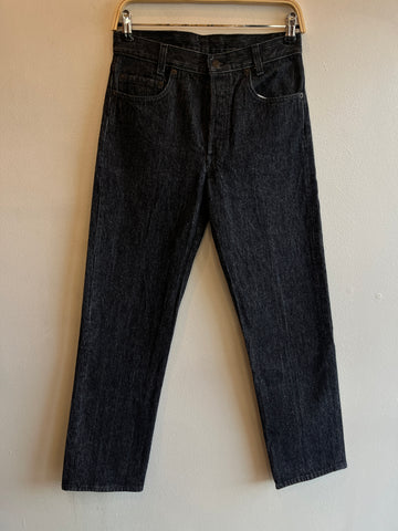 Vintage 1980's Levi’s 701 Black Pinstripe Denim Jeans