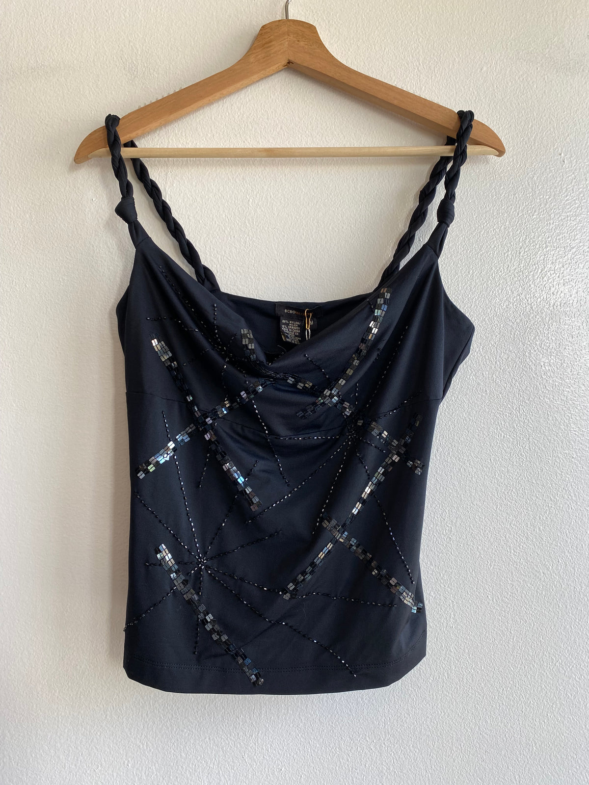 Vintage Y2K Black Beaded Cami - La Lovely Vintage 