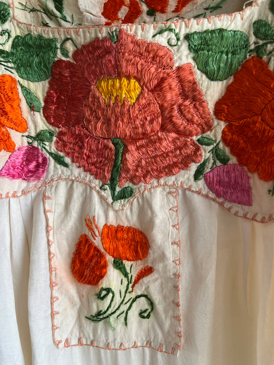 Vintage 1970’s Embroidered Silk Blouse