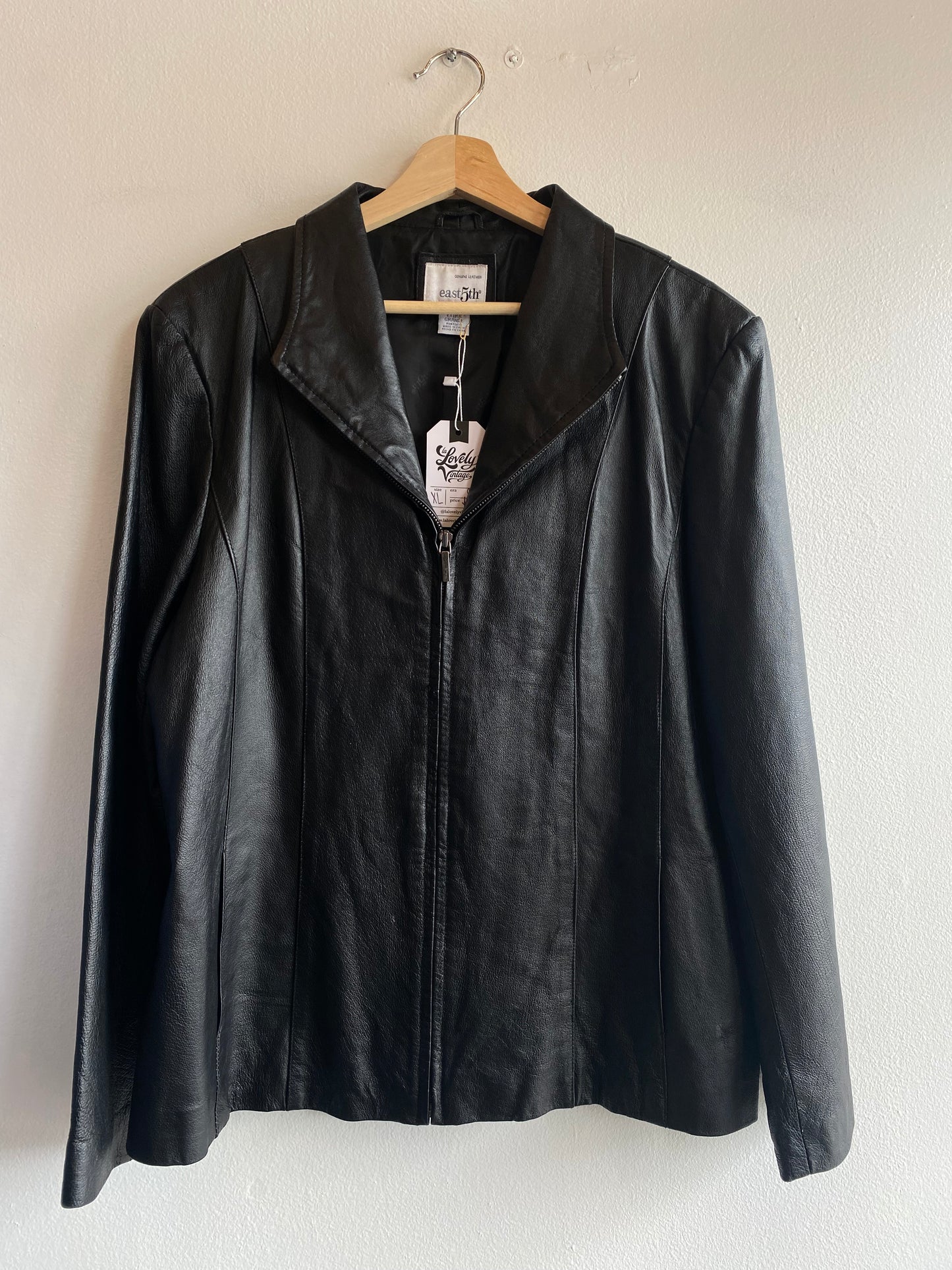 Vintage 1990’s East 5th Black Leather Jacket