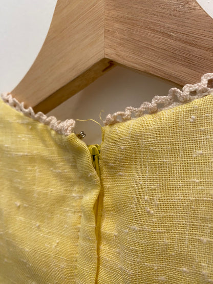 Vintage 70's Butter Yellow Prairie Dress