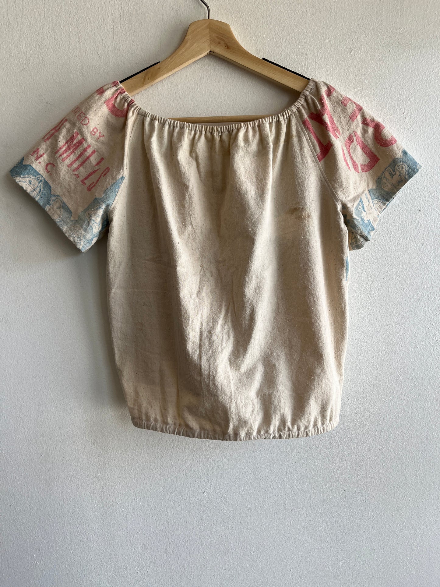 Trash Textiles - Handmade Antique Feedsack Blouse/Shirt