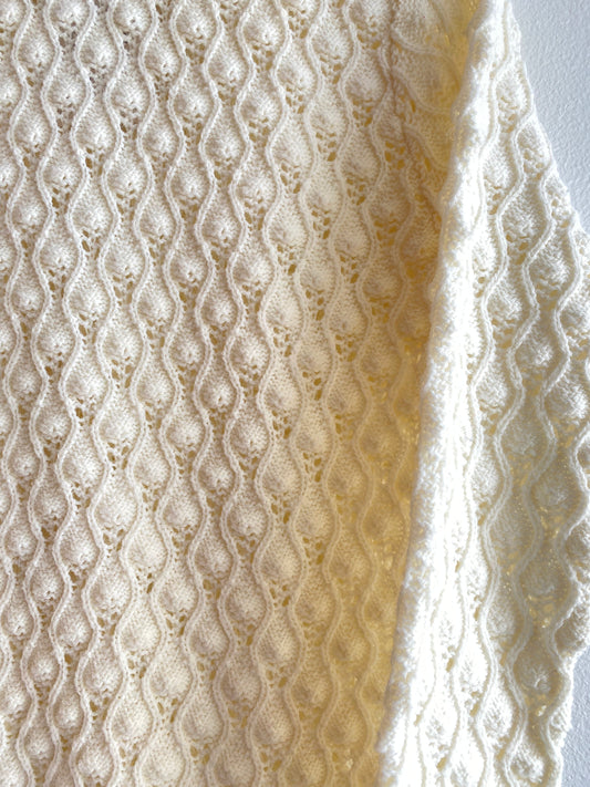 Vintage 70's White Crochet Midi Dress