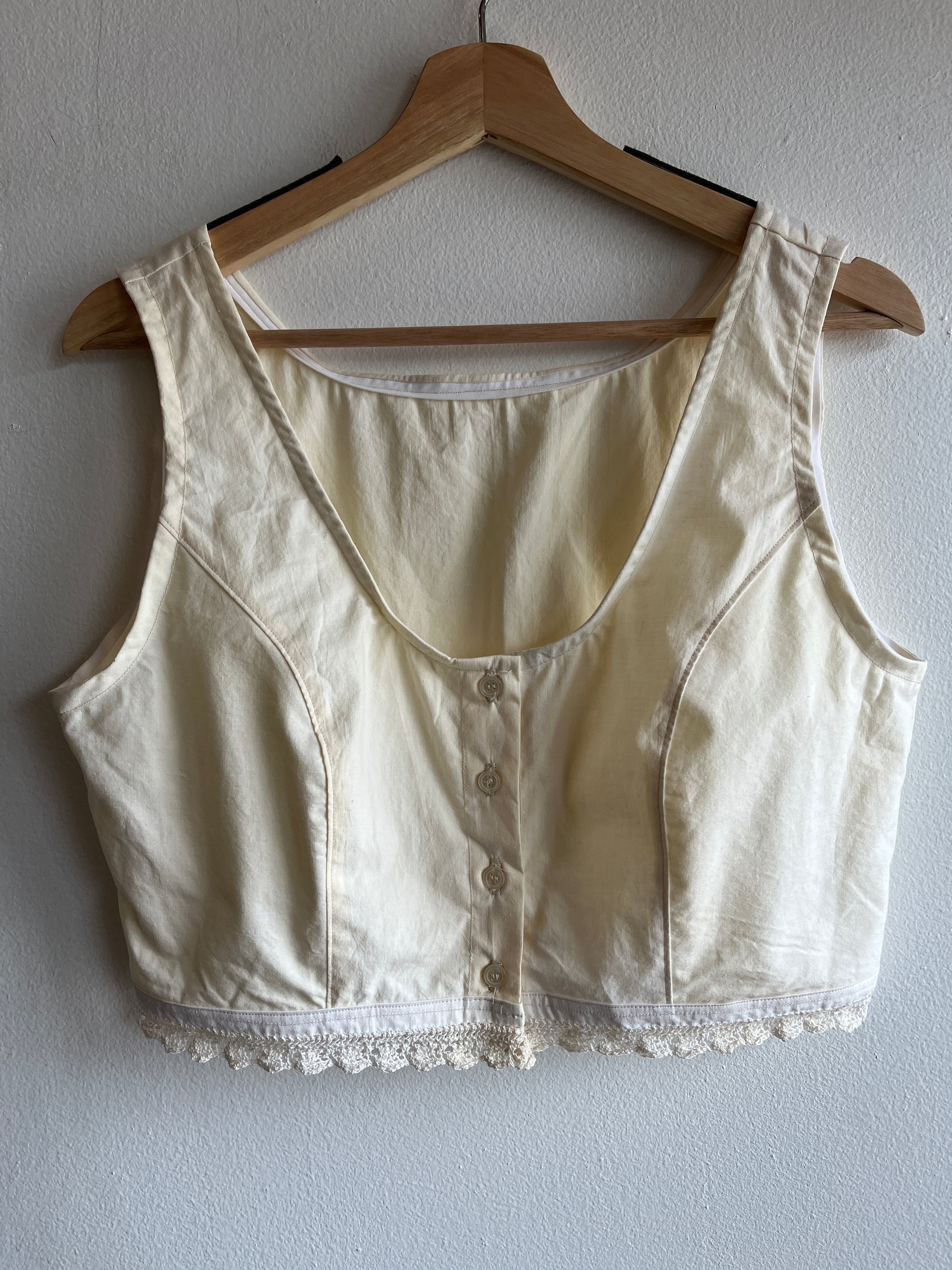 Trash Textiles - Handmade Vintage Lace Pillow Case Blouse - La Lovely Vintage 