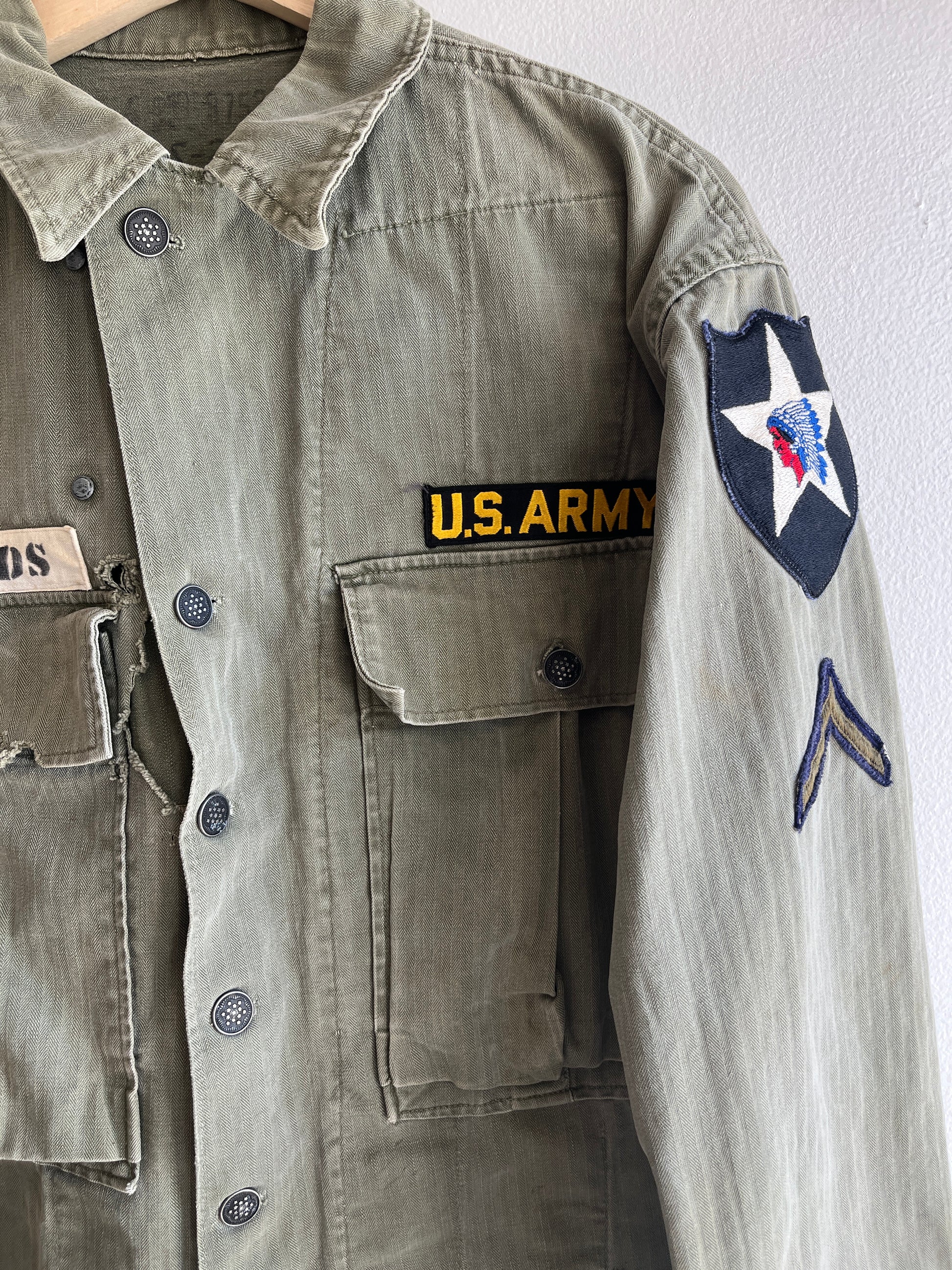 Vintage 1940/50’s U.S. Army HBT 13-Star Button Up Shirt - La Lovely Vintage 