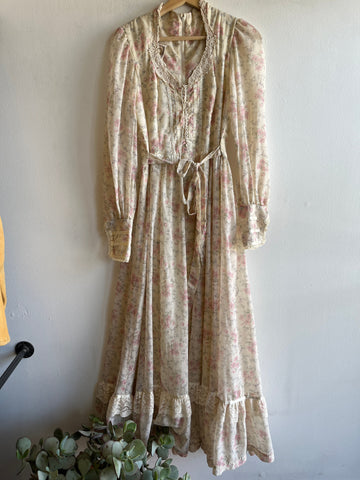 Vintage 1970’s Gunne Sax Corset Top Prarie Dress