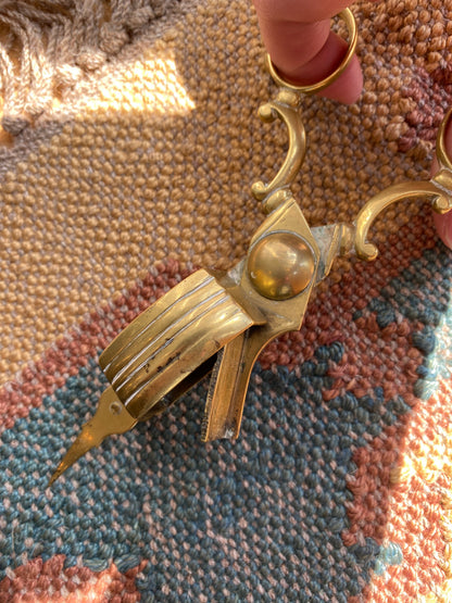 Vintage Brass Wick Trimmers/Snuffer Scissors