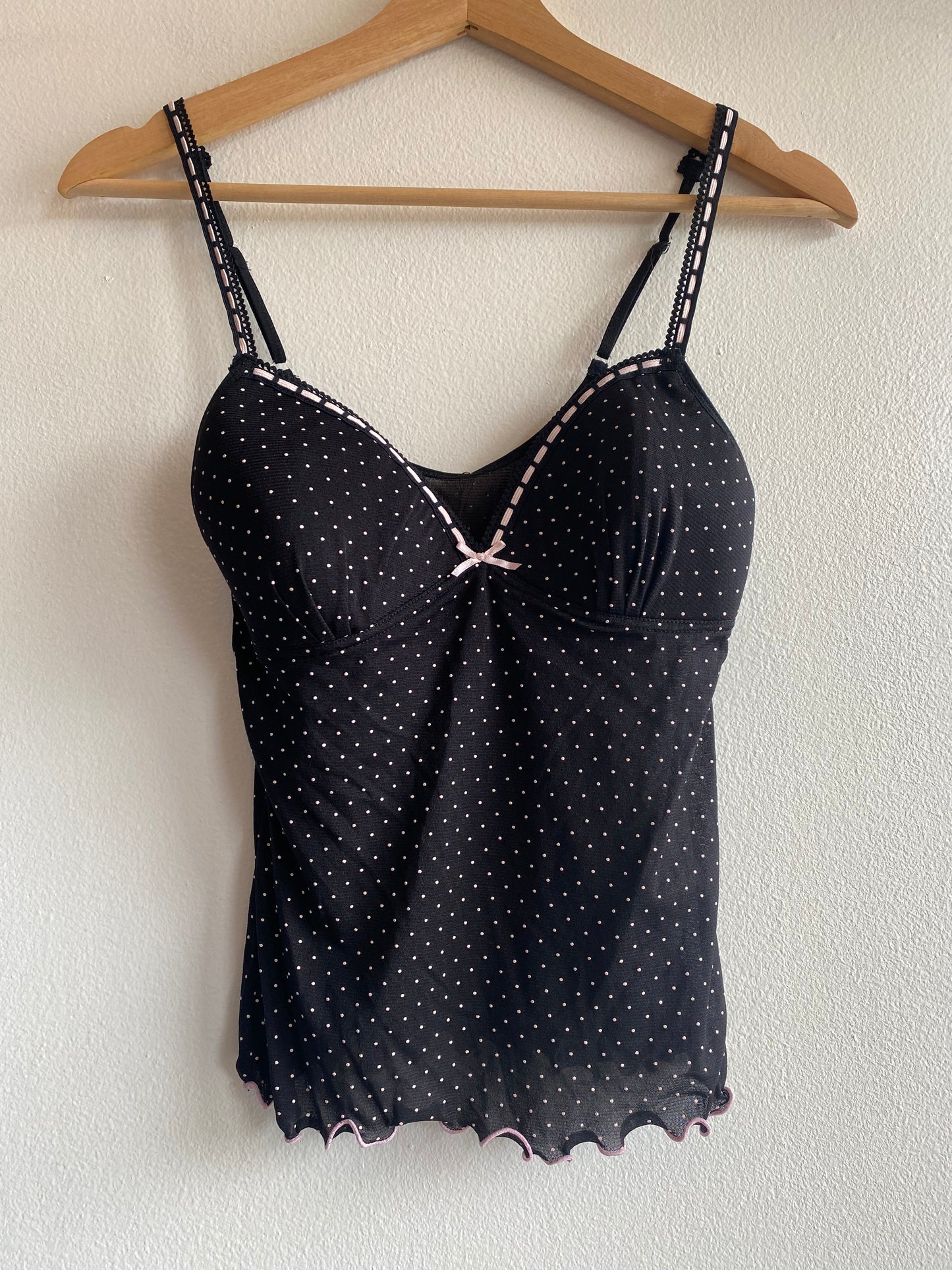 Vintage Warners Y2K Polka Dot Mesh Tank Top
