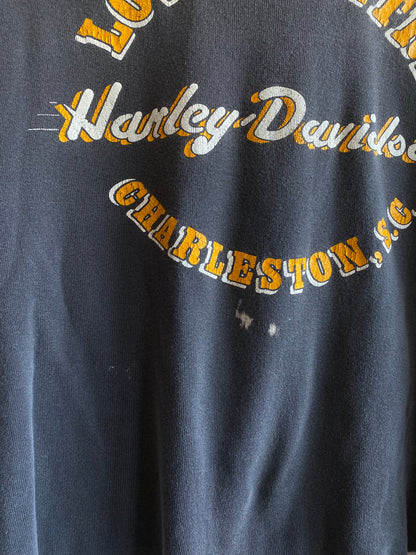 Vintage 1980’s Harley Davidson Cropped Thermal Shirt