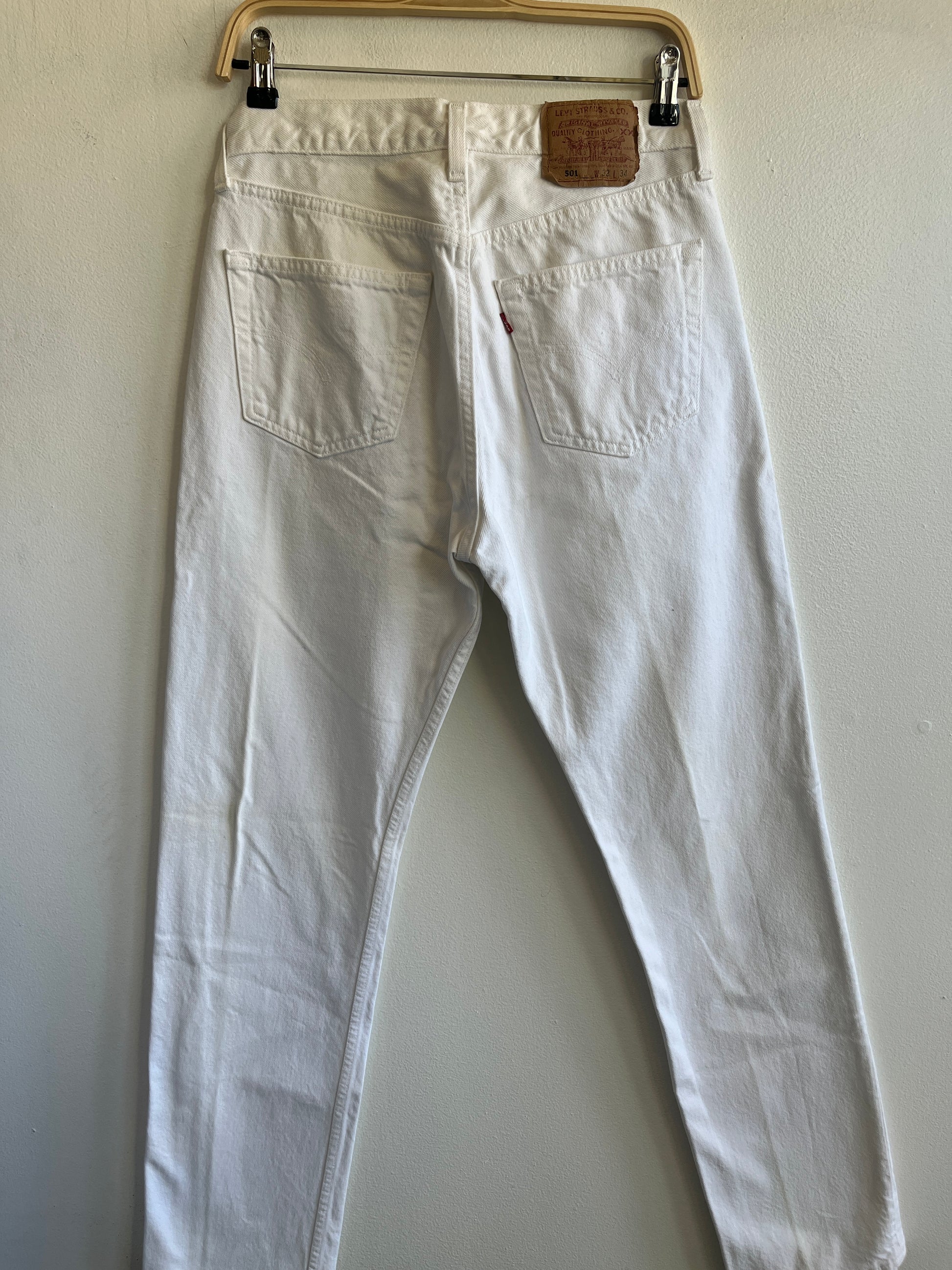Vintage 1990's Levis 501 White Denim Jeans - La Lovely Vintage 
