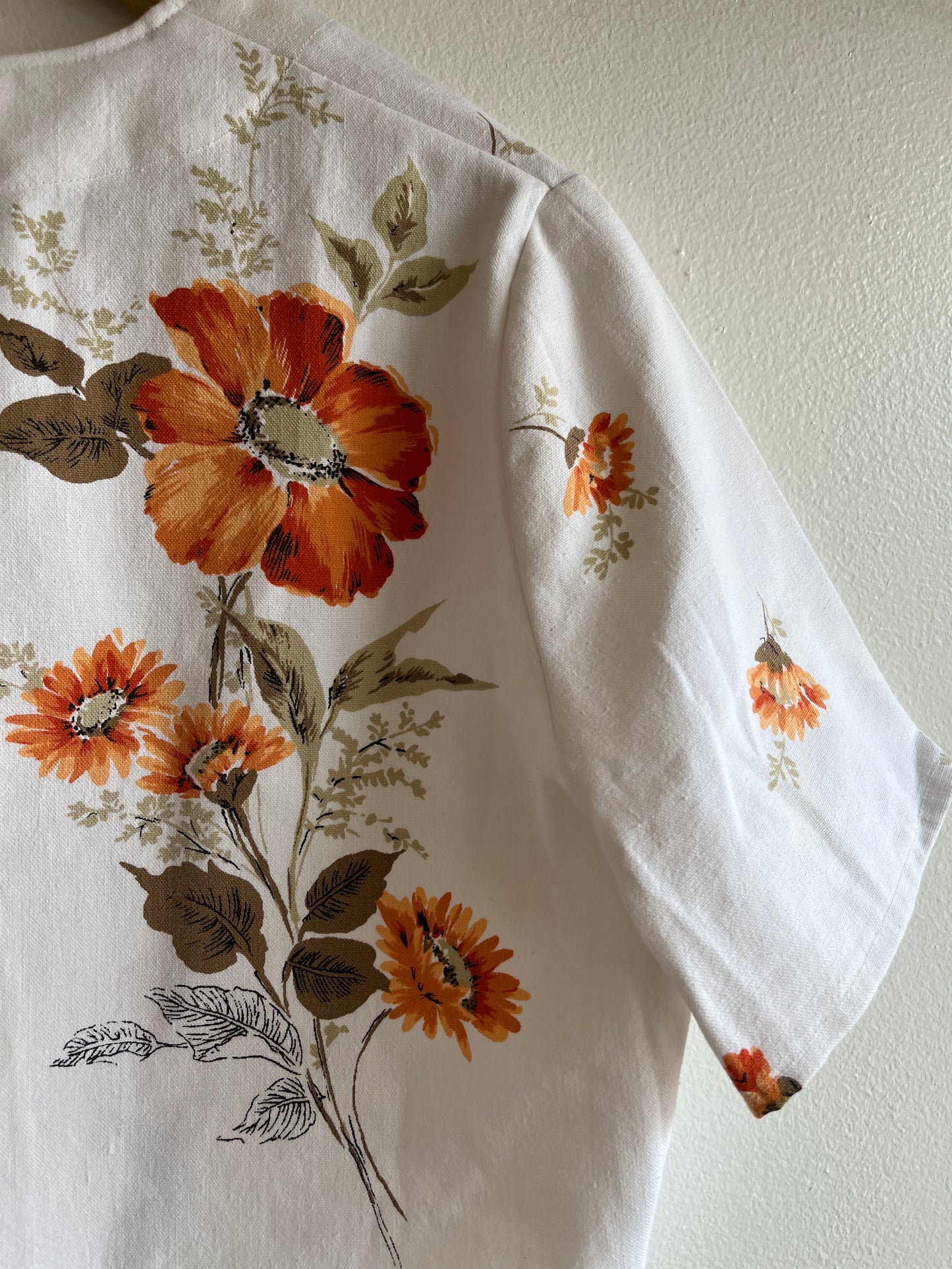 Trash Textiles - Handmade Vintage Tablecloth Tie-Front Blouse - La Lovely Vintage 