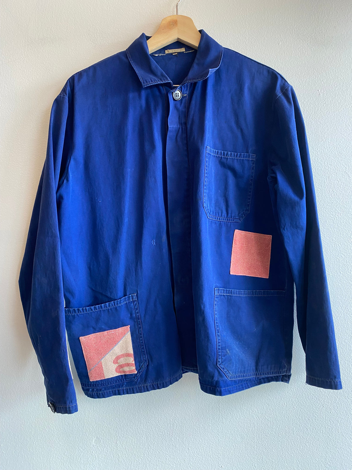 Vintage Patched Cobalt Blue Chore Coat