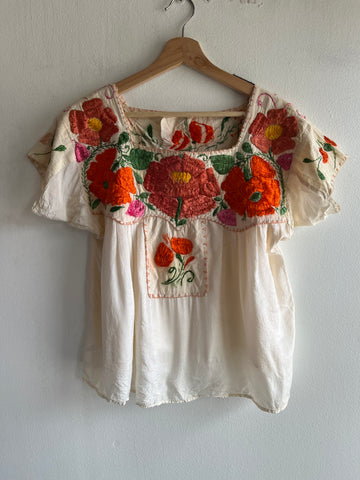 Vintage 1970’s Embroidered Silk Blouse