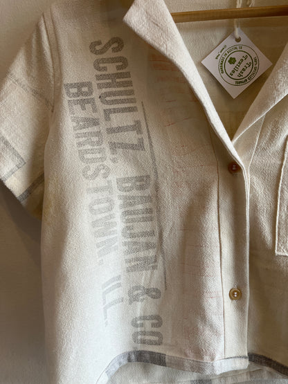 Trash Textiles - Handmade Antique Feedsack Button-Up Shirt