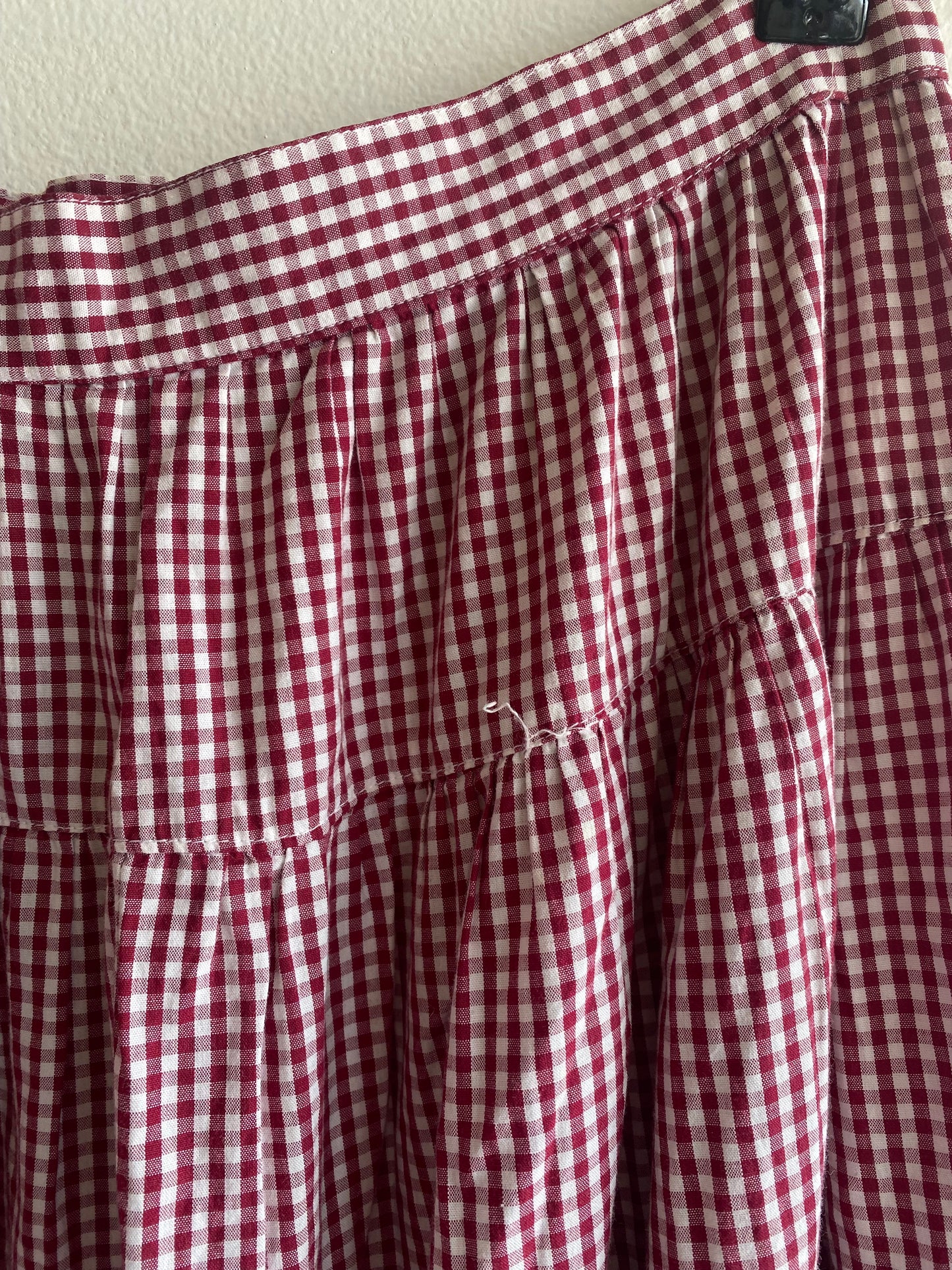 Vintage 1970’s Gingham Side Zip Midi Skirt - La Lovely Vintage 