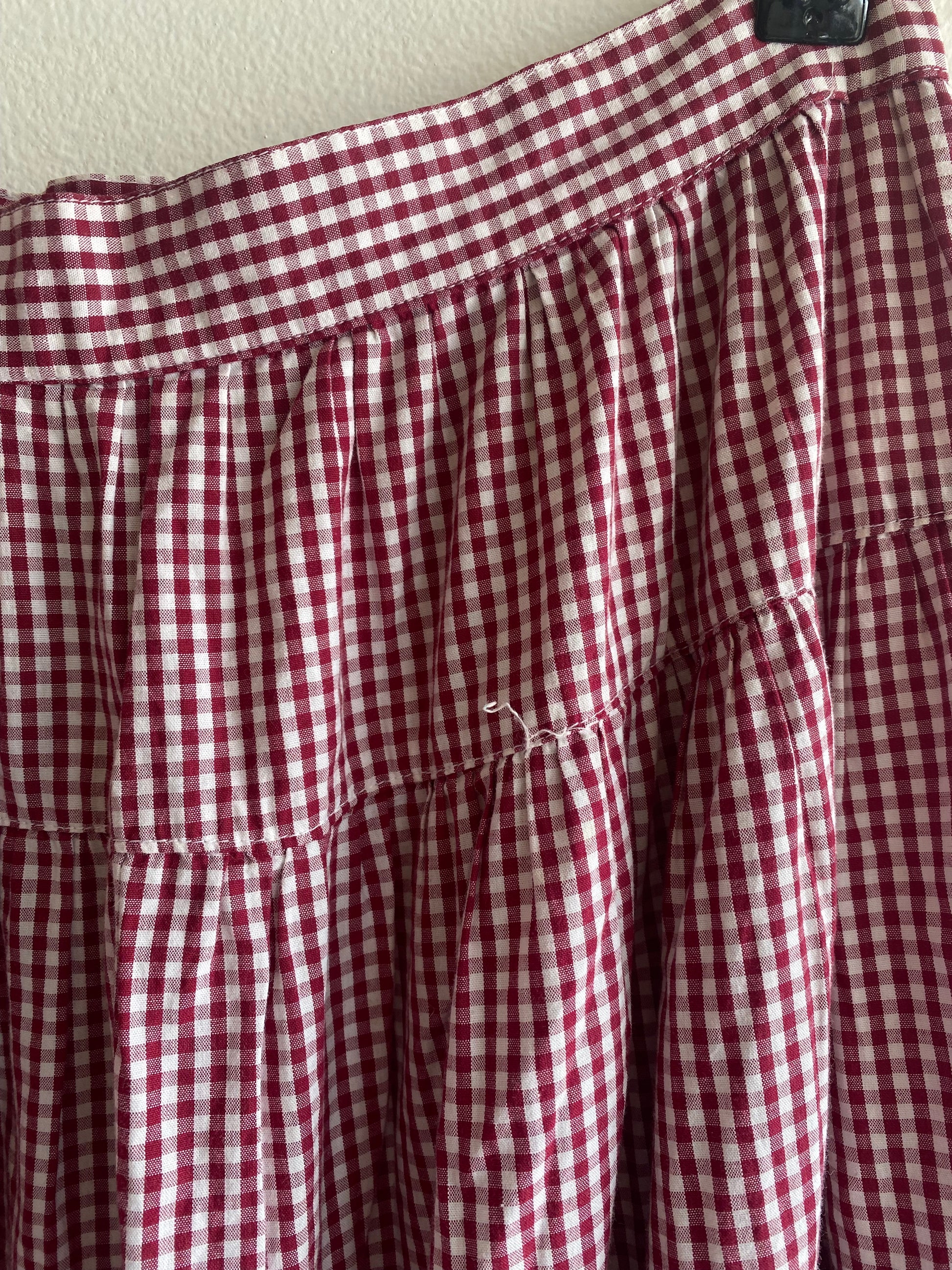 Vintage 1970’s Gingham Side Zip Midi Skirt - La Lovely Vintage 