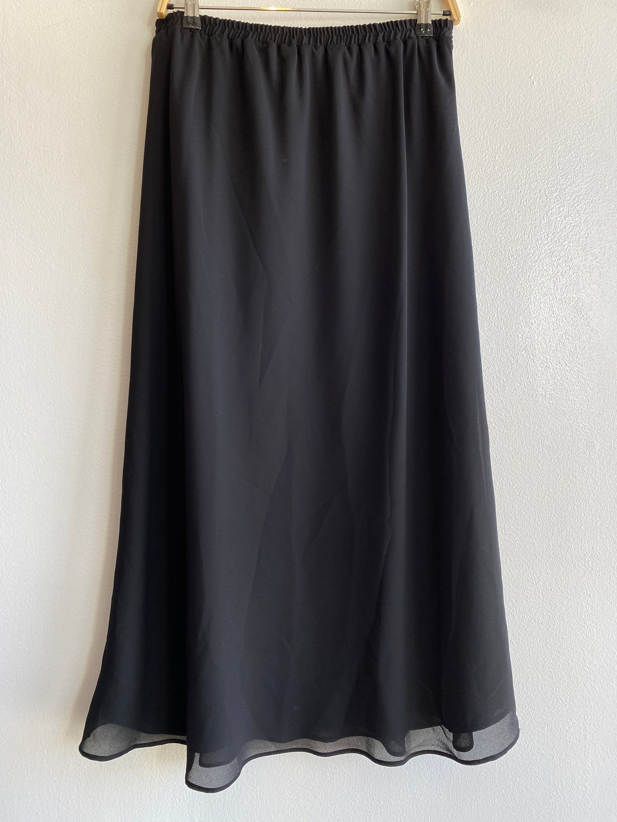 Vintage 90's Draper's & Damon's Black Chiffon Midi Skirt