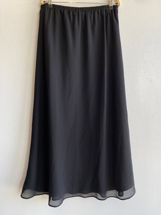 Vintage 90's Draper's & Damon's Black Chiffon Midi Skirt