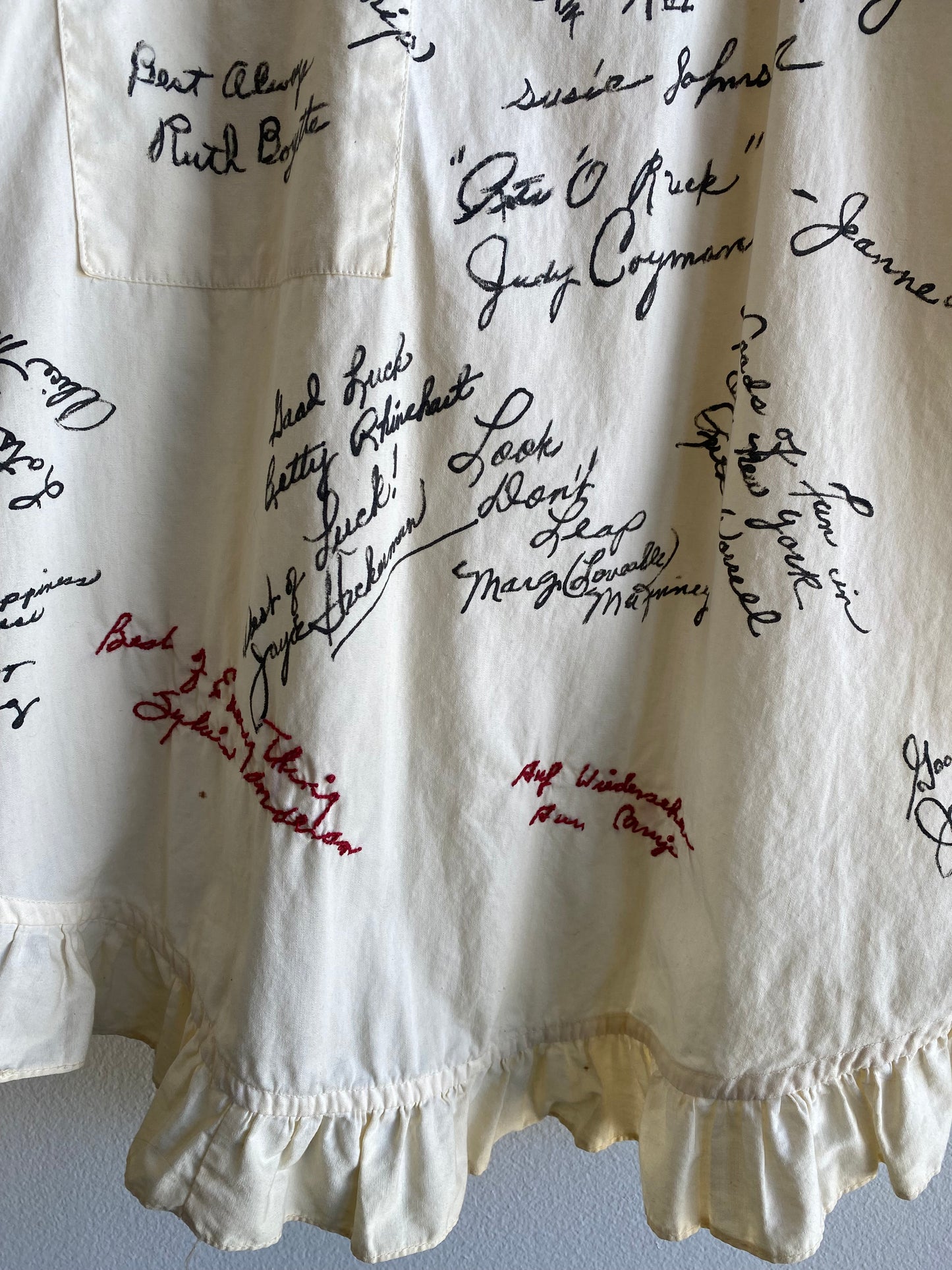 Vintage 1960’s Tie-Back Autographed Apron Blouse
