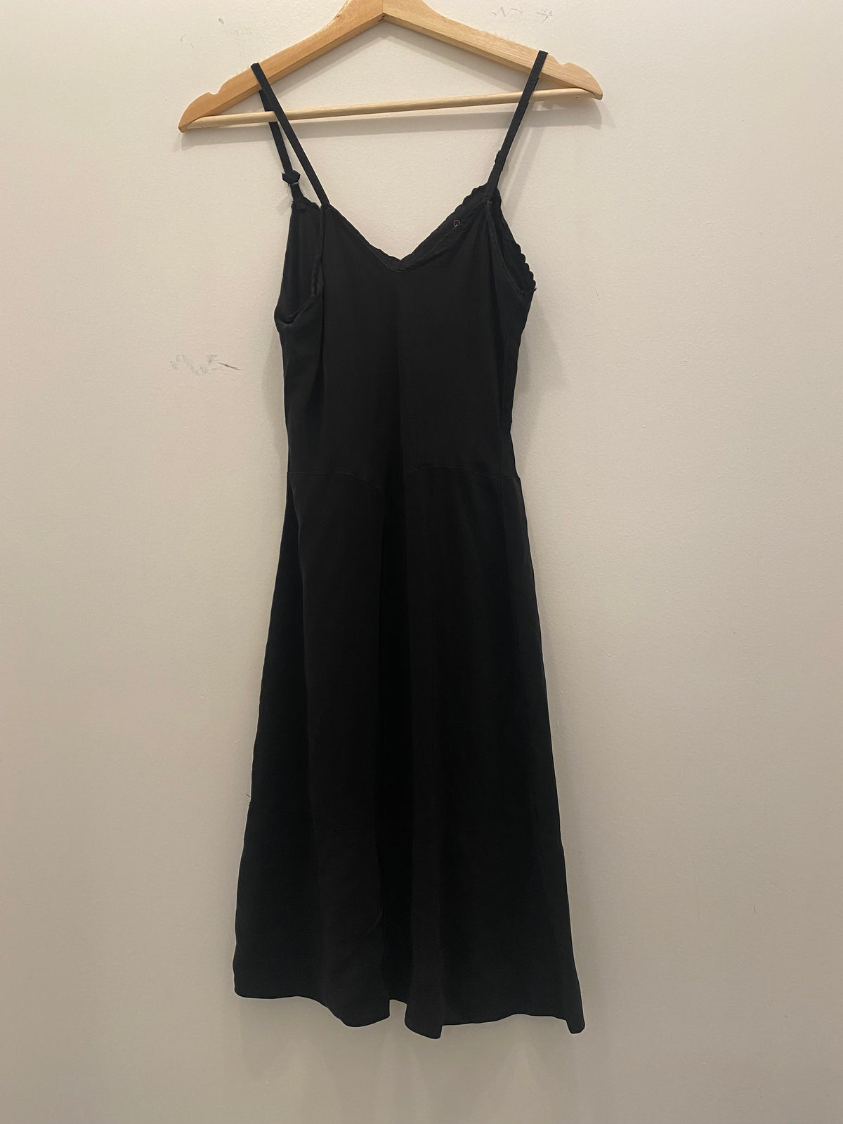 Vintage 40's Black Satin Slip Dress - La Lovely Vintage 