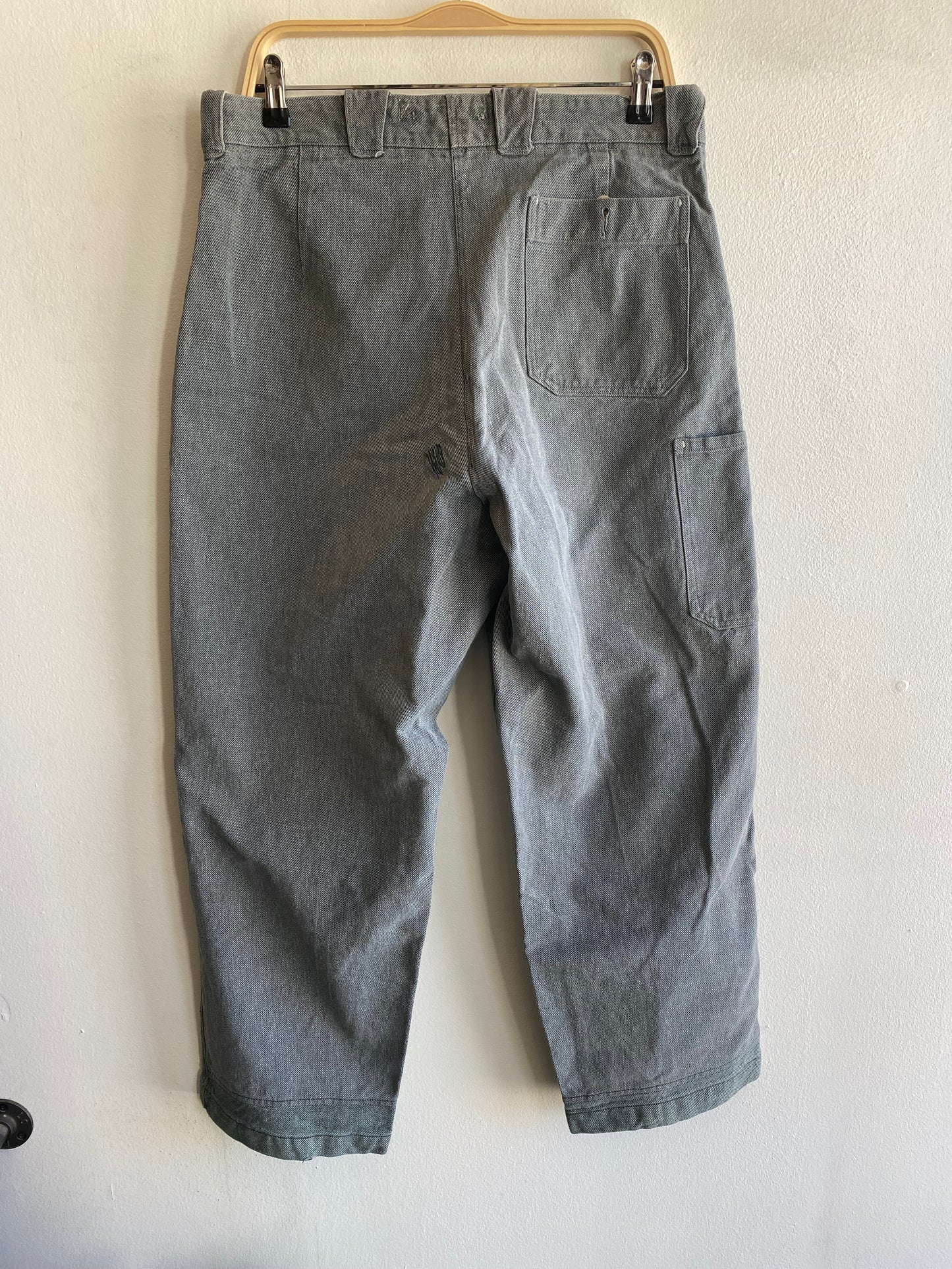 Vintage 1950’s Swiss Salt and Pepper Denim Military Trousers