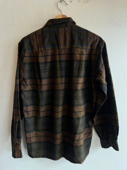 Vintage 1960’s Towncraft Shadow Plaid Loop Collar Button Up Shirt