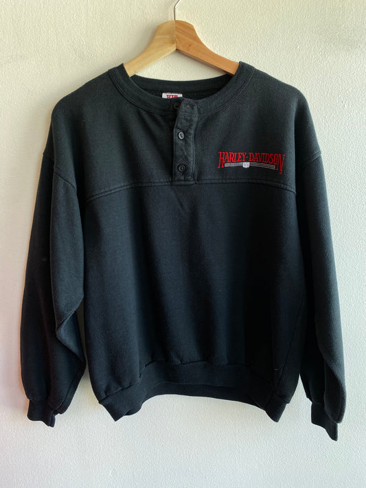 Vintage 1980’s Harley Davidson Henley Sweatshirt