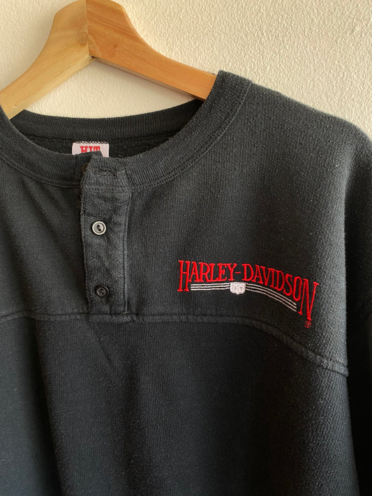 Vintage 1980’s Harley Davidson Henley Sweatshirt