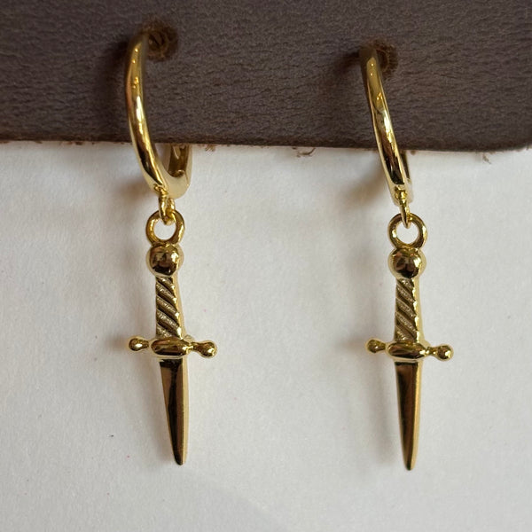 Mini Dagger Hoop Earrings By La Lovely