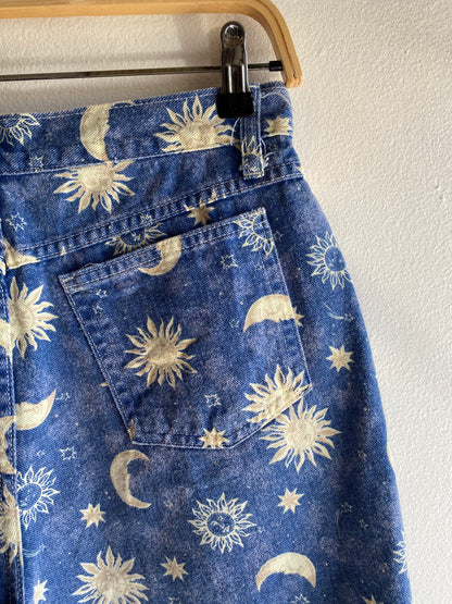 Vintage 1990’s Sostanza “Sun and Moon” Denim Shorts