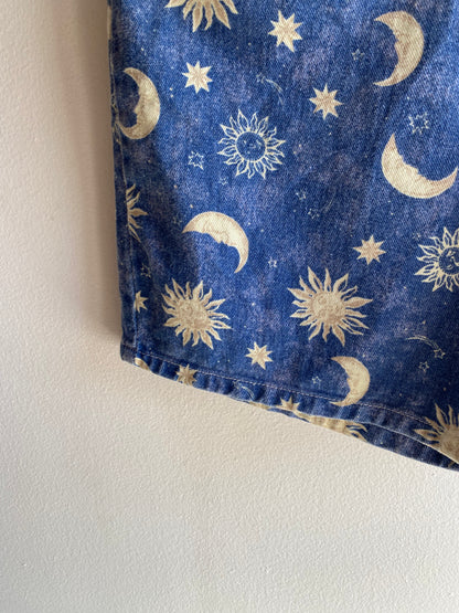 Vintage 1990’s Sostanza “Sun and Moon” Denim Shorts