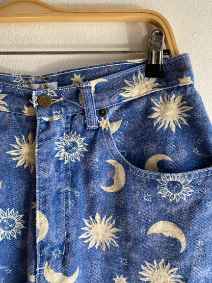 Vintage 1990’s Sostanza “Sun and Moon” Denim Shorts