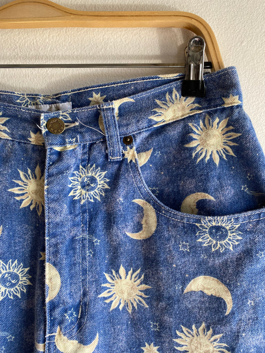 Vintage 1990’s Sostanza “Sun and Moon” Denim Shorts