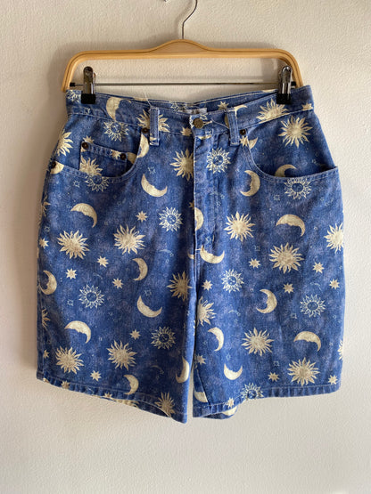 Vintage 1990’s Sostanza “Sun and Moon” Denim Shorts