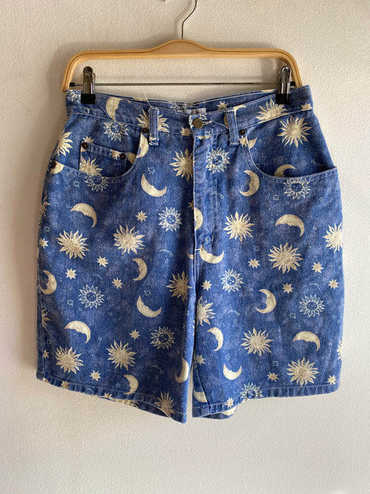 Vintage 1990’s Sostanza “Sun and Moon” Denim Shorts