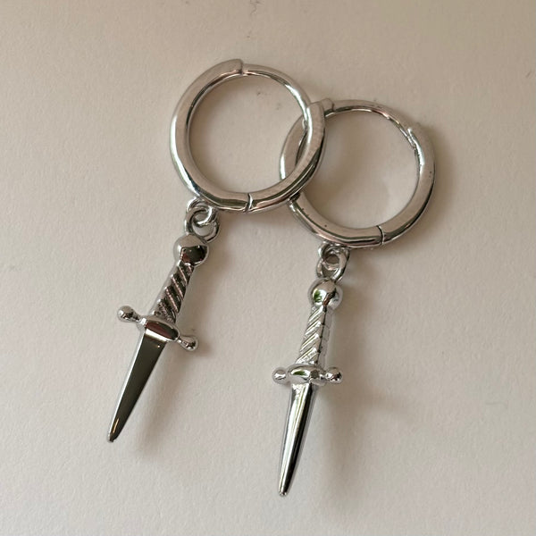 Mini Dagger Hoop Earrings By La Lovely