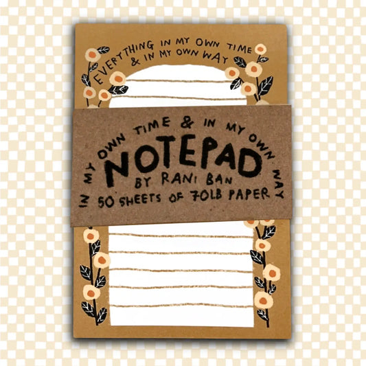 Rani Ban Co. - “In my own time, in my own way” to-do Notepad - La Lovely Vintage 