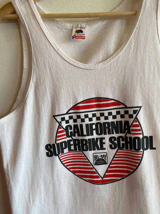 Vintage 1980/90’s California Superbike School Tank Top T-Shirt