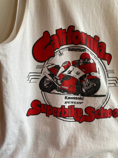 Vintage 1980/90’s California Superbike School Tank Top T-Shirt